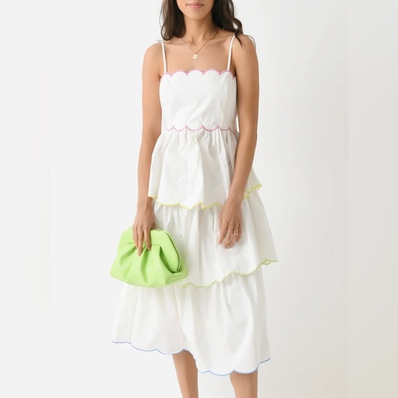 Tiered Scallop Sleeveless Midi Dress
English Factory - Picture 2 of 9
